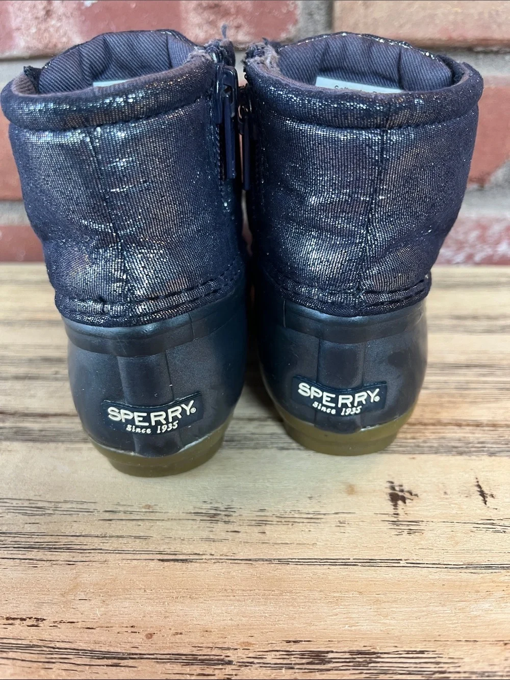 Sperry Saltwater Boot Navy Duck Boots Sparkly